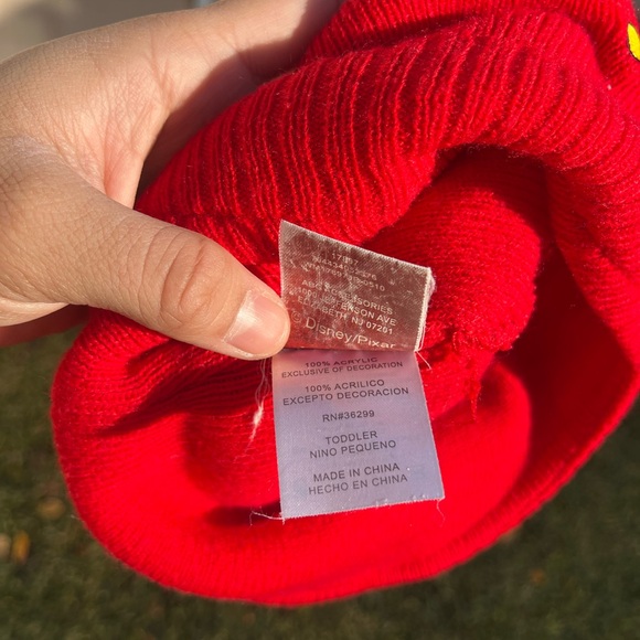 Kids Red Beanie with Car Design - Picture 4 of 4